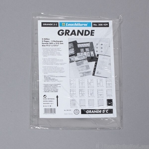 Large Currency Binder Page - 3 Hori